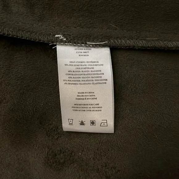 Drape Front Faux Leather Jacket Pockets, Size M - Picture 10 of 11